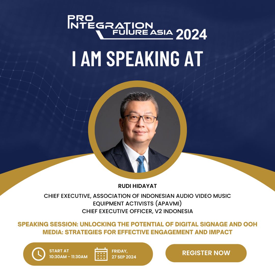 Rudi Hidayat CEO of V2 Indonesia was one of the speakers at Pro Integration Future Asia 2024