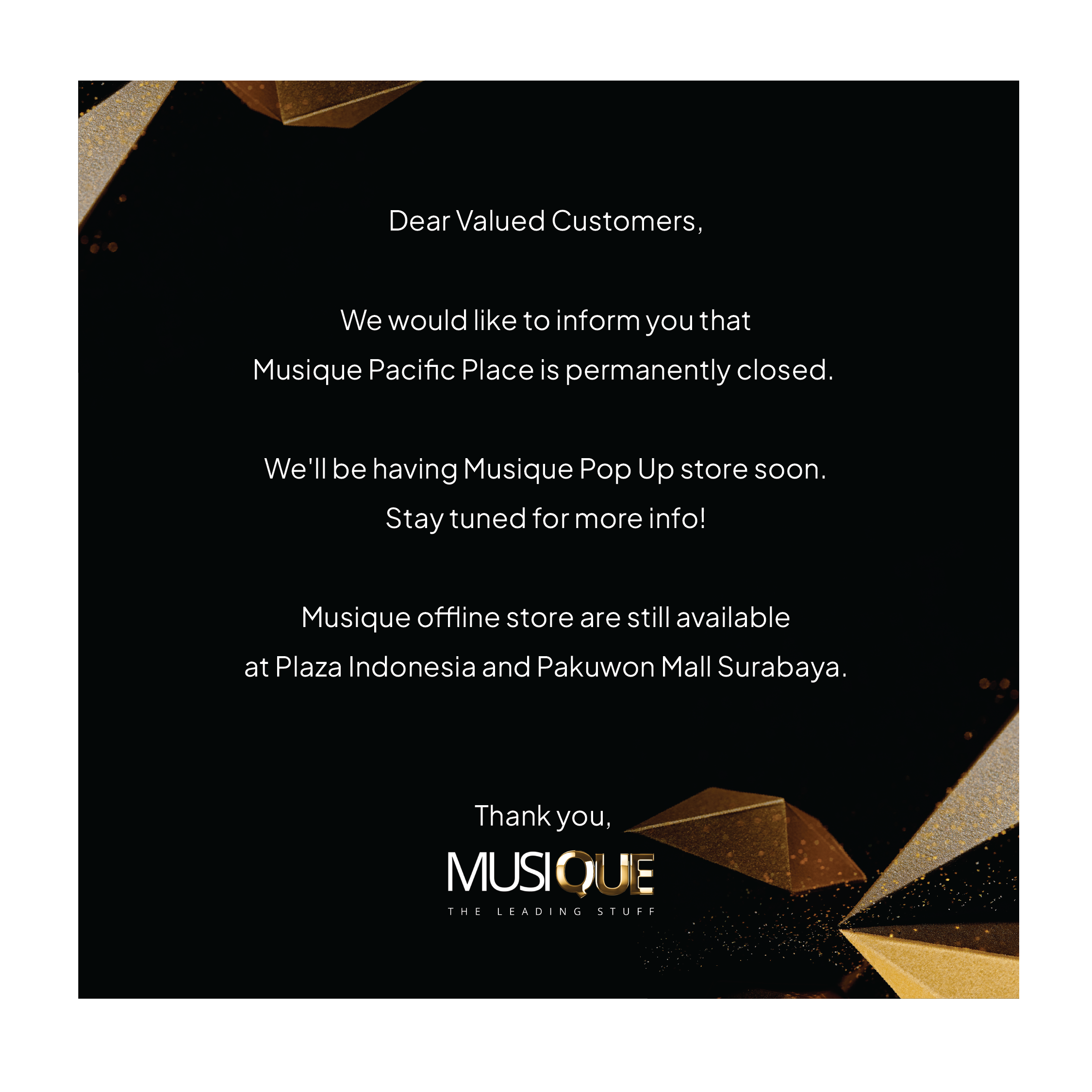 Announcement from Musique