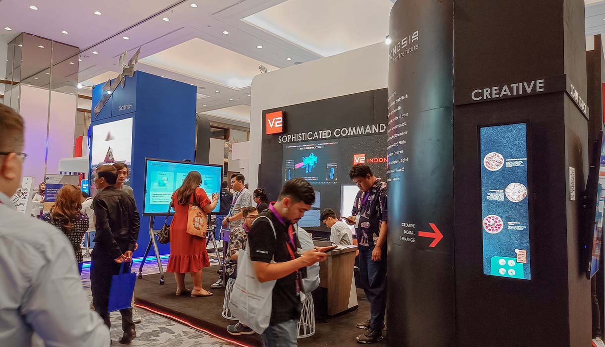 V2 Indonesia Booth 2023 at DTI-CX 2023 Event